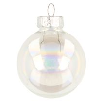 Itens Mini bolas de Natal vidro iridescente transparente 4 cm 24 peças