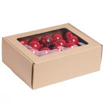 Itens Mini bolas de Natal bolas de vidro vermelho Ø40mm 32 un