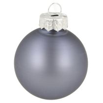 Itens Mini bolas de Natal vidro azul fosco metalizado Ø4cm 24 peças