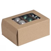 Itens Mini bolas de Natal vidro verde madrepérola cinza Ø3cm 22 un