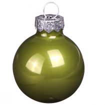 Itens Mini bolas de Natal vidro verde claro mix Ø3cm 22 un