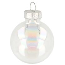 Itens Mini bolas de natal bolas de vidro iridescentes transparentes 3 cm 22 peças