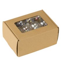 Itens Mini bolas de natal bolas de vidro iridescentes transparentes 3 cm 22 peças