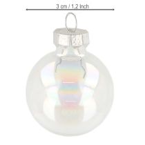 Itens Mini bolas de Natal de vidro, iridescentes, transparentes, 3 cm, 22 peças