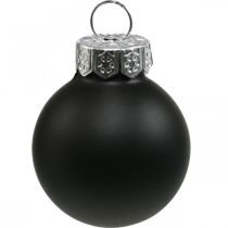 Mini bolas de Natal vidro preto brilhante/mate Ø2.5cm 24p