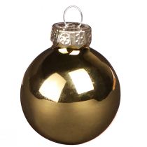 Itens Mini bolas de Natal em vidro dourado fosco brilho Ø3cm 22 un