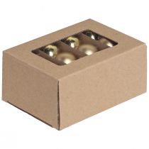 Itens Mini bolas de Natal em vidro dourado fosco brilho Ø3cm 22 un