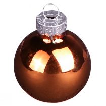 Itens Mini bolas de Natal vidro mix marrom dourado Ø3,5cm 22 un