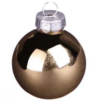 Itens Mini bolas de Natal vidro mix marrom dourado Ø3,5cm 22 un