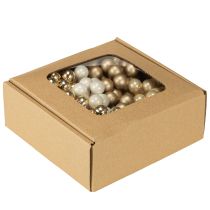 Itens Mini bolas de Natal em arame dourado, creme Ø1,5cm 140 unidades