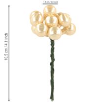 Itens Mini bolas de Natal em arame dourado, creme Ø1,5cm 140 unidades