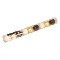 Itens Mini bolas de Natal vidro branco preto ouro Ø3cm 9 un