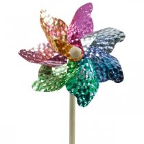 Moinho de vento, decoração de verão, cata-vento no palito, colorido, decoração para festas de aniversário infantil Ø16cm 4 unidades