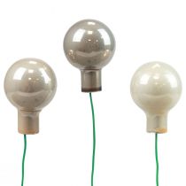 Itens Mini bolas de Natal vidro creme cinza espelho bagas Ø25mm 140 un
