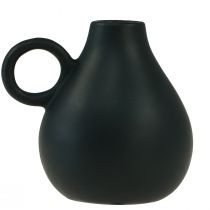 Itens Mini vaso de cerâmica com alça preta decoração em cerâmica Alt.8,5cm