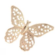 Itens Mini borboletas decoração dispersa de metal dourada 3 cm 50 unidades