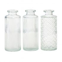 Mini vasos de vidro decorativos para garrafas Ø5cm Alt.13cm 3 unidades