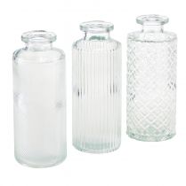 Itens Mini vasos de vidro decorativos para garrafas Ø5cm Alt.13cm 3 unidades