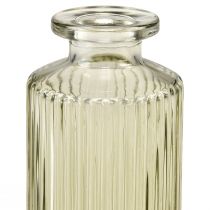 Itens Mini vasos de vidro com ranhuras vaso de flores retrô verde Ø5cm 4 unidades