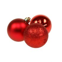 Itens Mini bola de natal vermelha Ø3cm 14pcs
