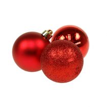 Itens Mini bola de Natal vermelha Ø3cm 14 unidades