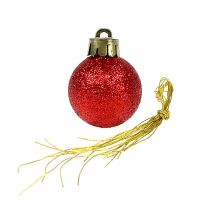 Itens Mini bola de Natal vermelha Ø3cm 14 unidades