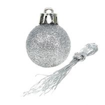 Itens Mini bola de Natal prata Ø3cm 14 un