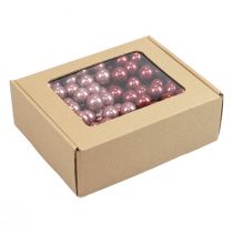 Itens Mini bolas de natal arame vidro rosa bordô Ø2,5cm 140 un