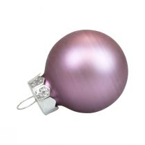 Mini bolas de Natal vidro lilás roxo brilho/fosco Ø2,5cm 20un