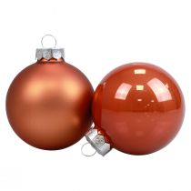 Mini bolas de Natal bolas de vidro vermelho-marrom Ø4cm 24 unidades