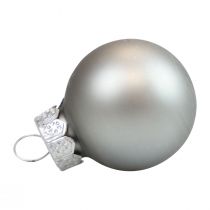 Mini bolas de Natal vidro prata brilho/fosco Ø2,5cm 20p
