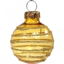 Mini bolas de natal vermelho/amarelo mistura vidro real Ø3cm 9pcs