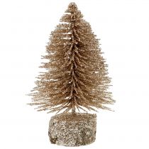 Itens Mini árvore de natal dourada com glitter 6pcs