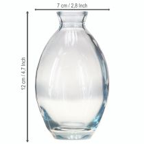 Itens Mini vasos bulbosos vasos decorativos vidro azul matizado H12cm 6 peças