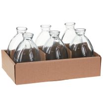 Itens Mini vasos bulbosos vasos decorativos vidro azul matizado H12cm 6 peças