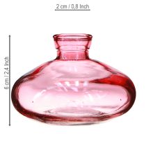Itens Mini vasos de vidro bulbosos planos rosa matizado Ø9cm H6cm 6 peças
