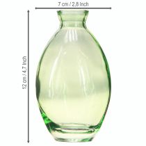 Itens Mini vasos de vidro bulbosos vasos de vidro verde matizado H12cm 6 peças