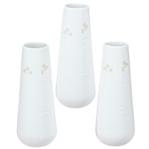 Itens Vaso de porcelana branco com motivo dourado – Vaso de flores elegante em um conjunto de 3 H12cm 3 pcs
