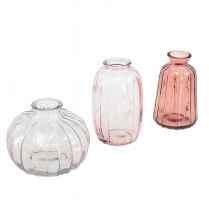 Mini vasos vasos decorativos de vidro vasos de flores Alt.8,5–11 cm conjunto de 3