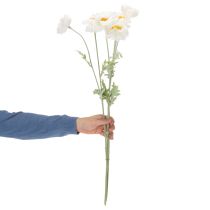 Itens Papoula artificial branca, haste longa, 78 cm, 3 peças