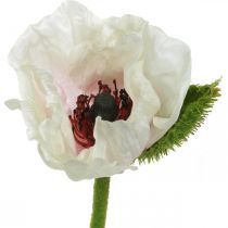 Papoula artificial, flor de seda branco-rosa L55/60/70cm conjunto de 3