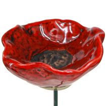 Itens Plugue de flores decorativas em cerâmica papoula vermelho papoula 5cm 8 un