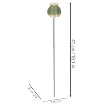 Itens Estaca decorativa em forma de cápsula de sementes de papoula para dar um toque de elegância sazonal ao jardim ou destacar a varanda, 41 cm, 4 peças