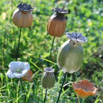 Itens Decorações de jardim em forma de cápsulas de sementes de papoula para arranjos encantadores no jardim, 60 cm, 2 peças.