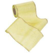 Itens Fita moiré para guirlandas, 150 mm, 25 m, verde claro com borda dourada, para arranjos florais e decoração.
