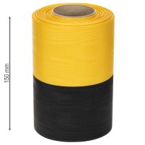 Itens Fita de guirlanda Moiré 150mm amarela e preta - fita de luto, faixa, decoração, fita para clubes - rolo de 25m