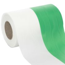 Itens Fita decorativa moiré verde e branca para guirlandas, 150 mm, fita para laços, tafetá de alta qualidade, 25 m