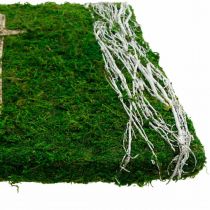 Moss pinta videiras e cruz para sepultura verde, branco 40 × 30cm