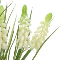 Itens Jacintos de uva em cacho branco 30 cm 15 unid.