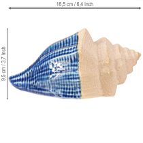Itens Decoração de conchas Cerâmica marítima Azul Bege 16,5×11×9,5cm 2 peças